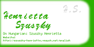 henrietta szuszky business card